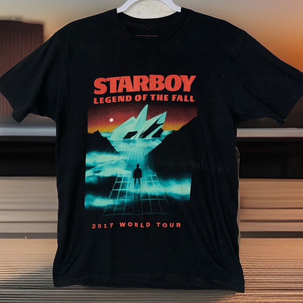 The Weeknd XO Starboy Shirt Mens Medium Blk 2017 World Tour Legend of the Fall